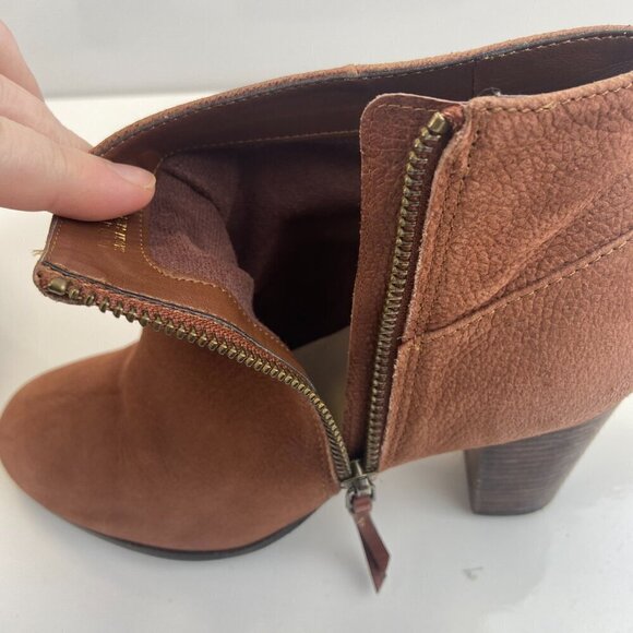 Cole Haan Grand OS Leather Ankle Boots with Block Heel Side Zipper Brown W 6.5B - Picture 7 of 12